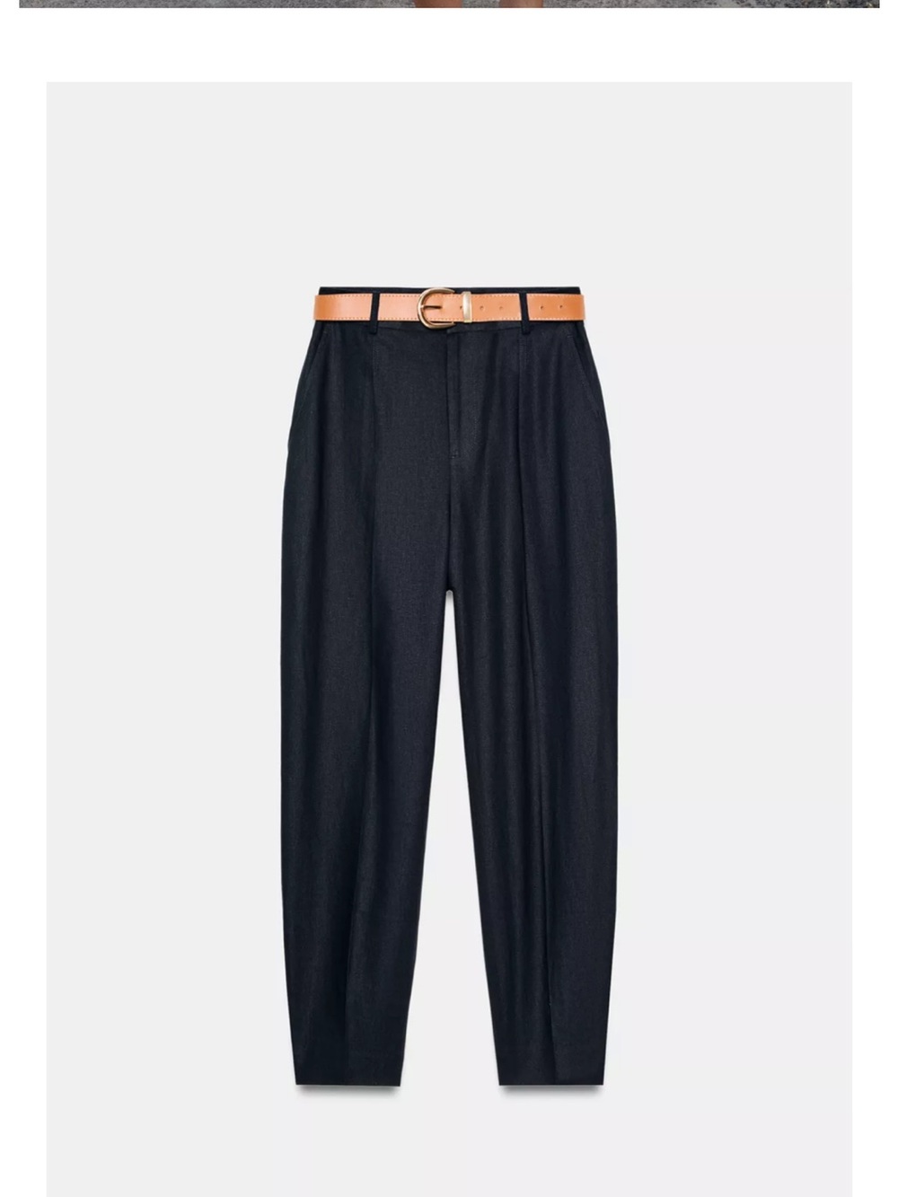 Zara linen pants with Tan Belt